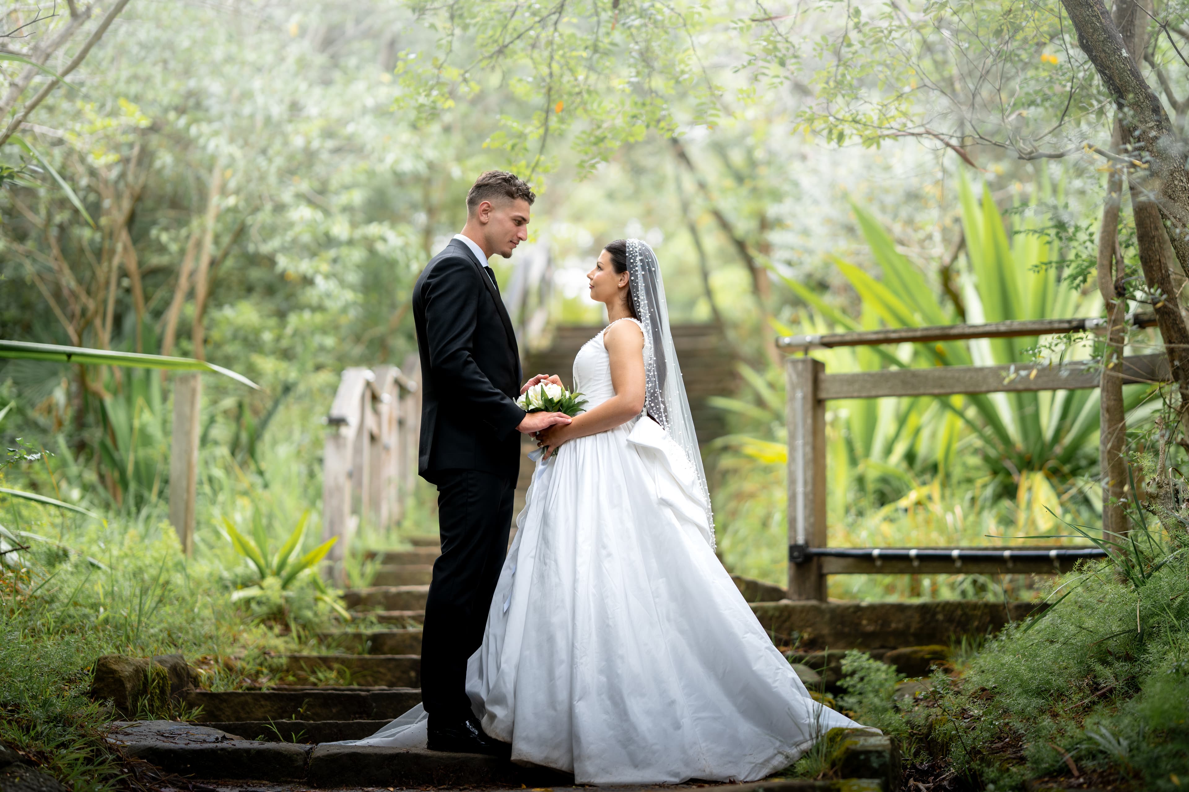 Held close on the garden steps