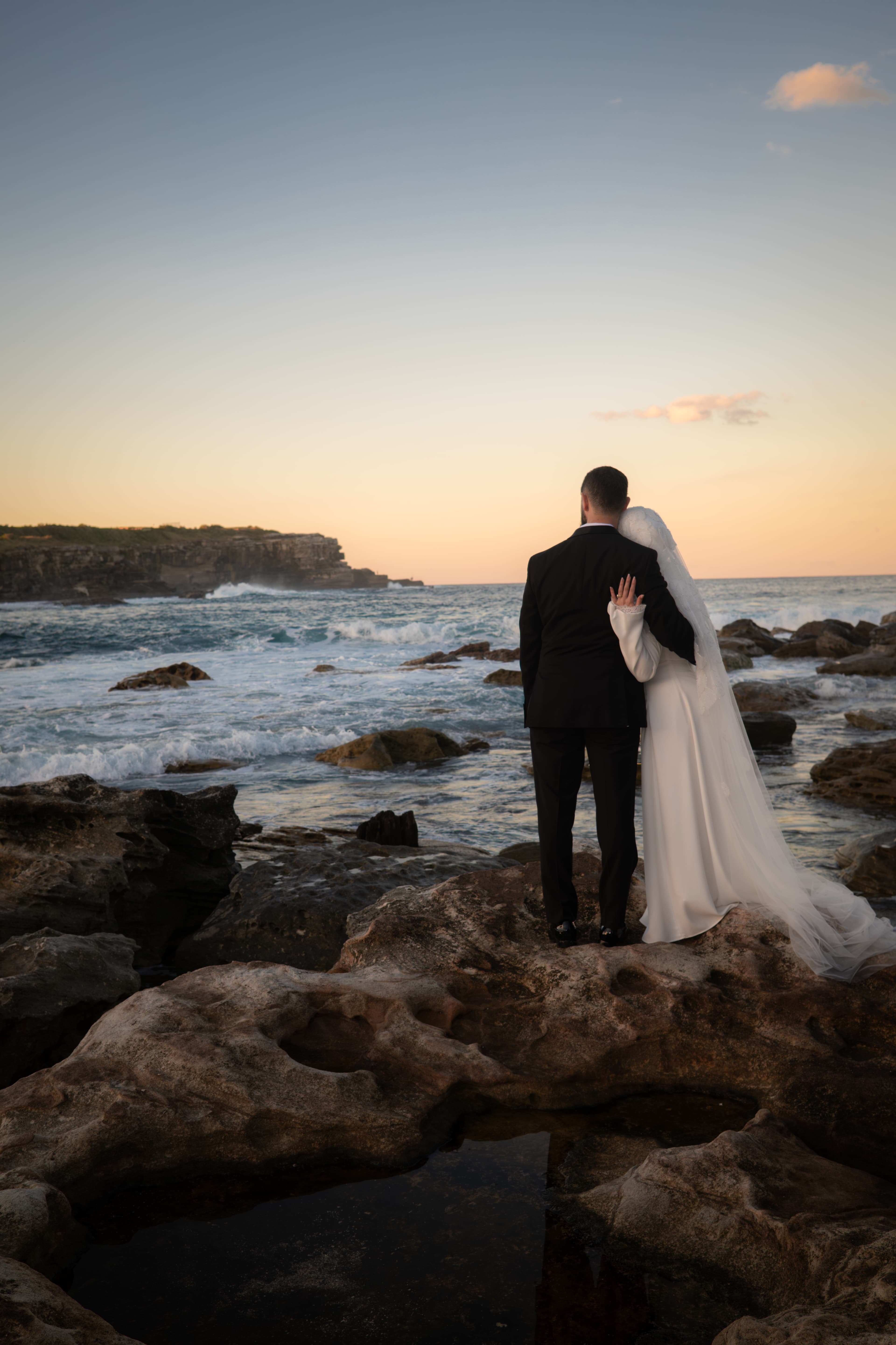 Golden hour by the water